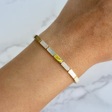 14K GOLD DIAMOND MOTHER OF PEARL KALEY BRACELET