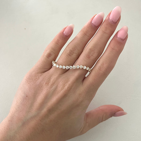 14K GOLD DIAMOND KELI DOUBLE FINGER RING