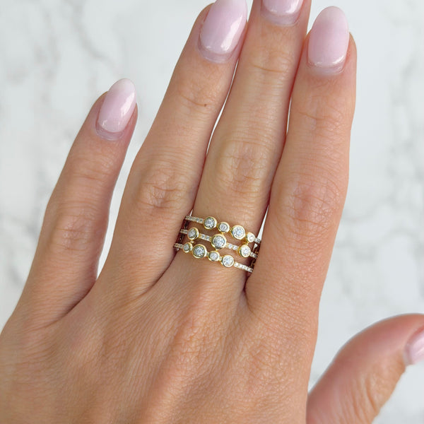 14K GOLD DIAMOND HALLE RING