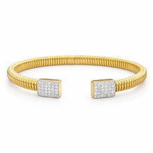 14K GOLD DIAMOND SARIT FLEX CUFF BANGLE