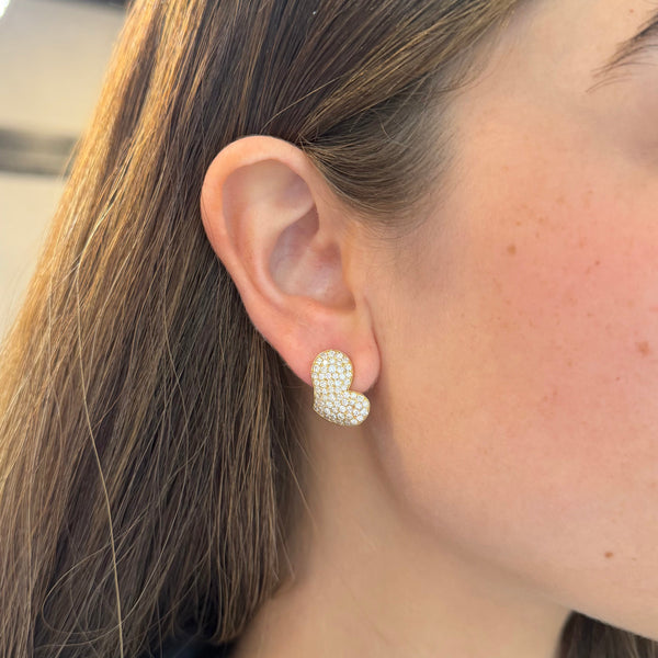 14K GOLD DIAMOND ELLA HEART EARRINGS