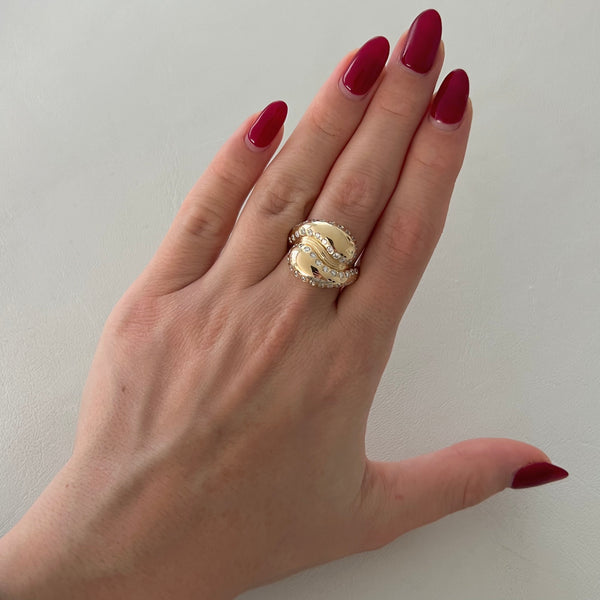 14K GOLD DIAMOND REVI RING