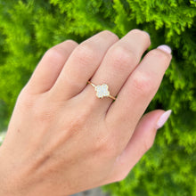 14K GOLD DIAMOND ERICA CLOVER RING