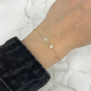 14K GOLD DIAMOND JULIANNA CLOVER BRACELET