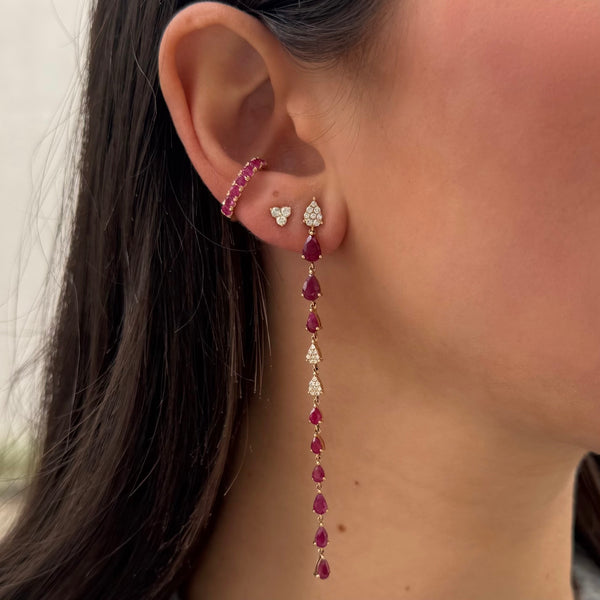 14K GOLD RUBY RACHEE EAR CUFF