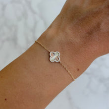 14K GOLD DIAMOND MICHELLE CLOVER BRACELET