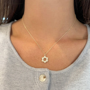 14K GOLD DIAMOND SAMMY STAR OF DAVID NECKLACE