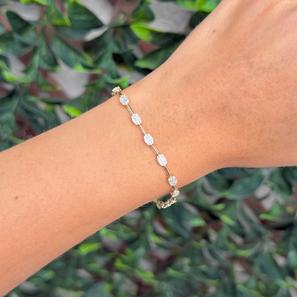 14K GOLD DIAMOND ISABEL OVAL BRACELET
