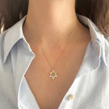 14K GOLD DIAMOND LEYA STAR OF DAVID NECKLACE