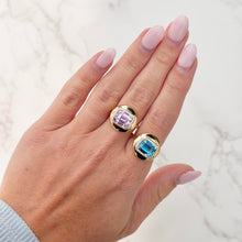 14K GOLD DIAMOND AND BLUE TOPAZ BRANDI RING