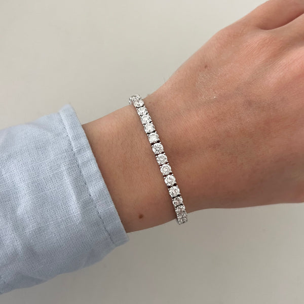 14K GOLD 12.00 CT LAB GROWN DIAMOND TENNIS BRACELET