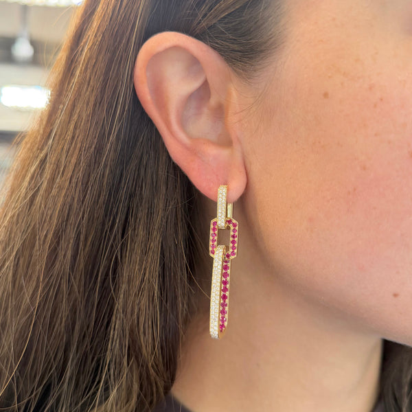 14K GOLD DIAMOND RUBY ALYSSA EARRINGS