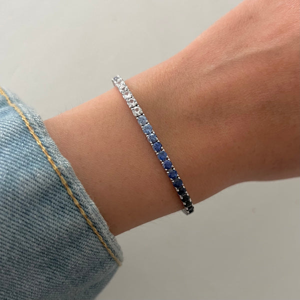14K GOLD BLUE AND WHITE SAPPHIRE TORI BRACELET