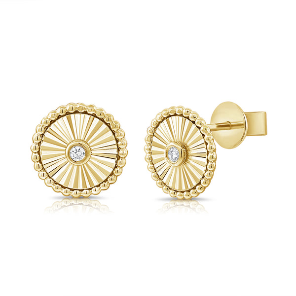 14K GOLD DIAMOND TARA CIRCLE STUDS