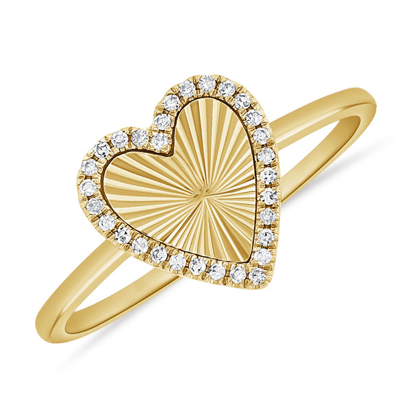 14K GOLD DIAMOND MARCI HEART RING