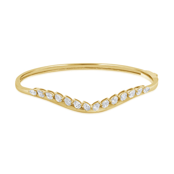 14K GOLD DIAMOND SHELLEY BANGLE