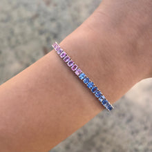 14K GOLD PINK AND BLUE SAPPHIRE SKYLAR BRACELET