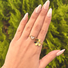 14K GOLD MOTHER OF PEARL CAMI HEART RING