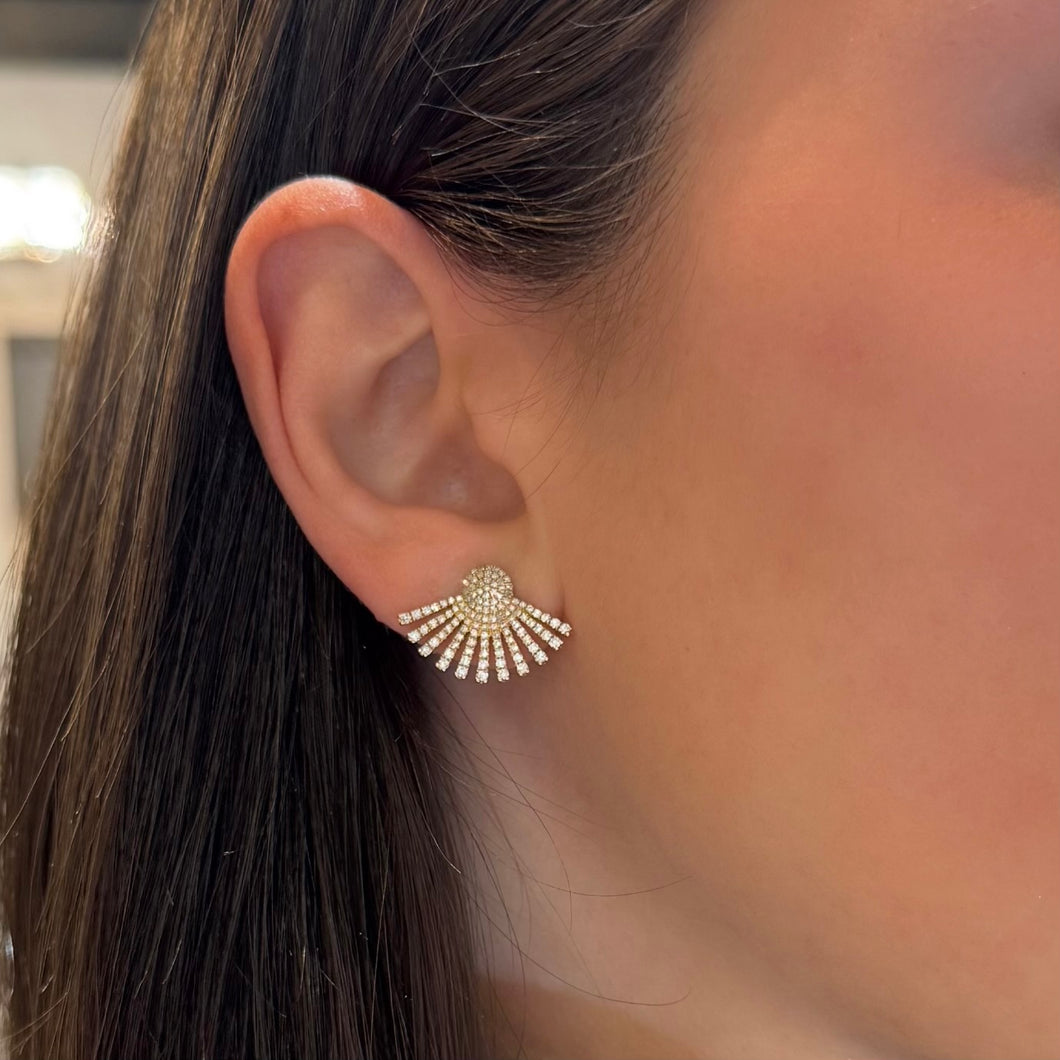 14K GOLD DIAMOND KATE STUDS