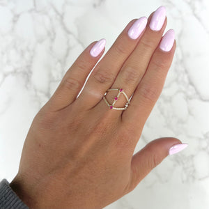 14K GOLD DIAMOND RUBY MAE RING