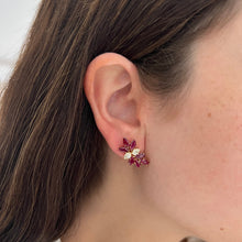 14K GOLD DIAMOND RUBY MILO STUDS