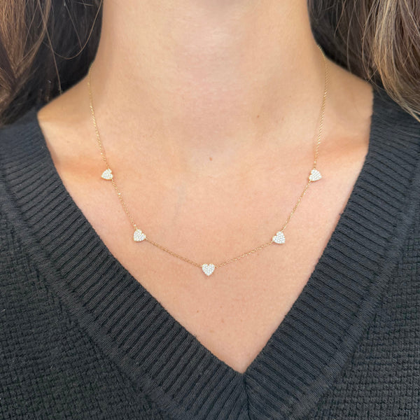 14K GOLD DIAMOND ADINA HEART NECKLACE