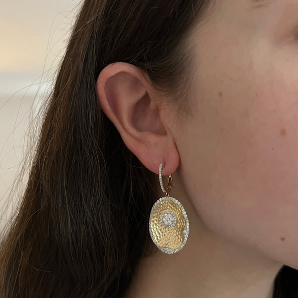 14K GOLD DIAMOND KELI OVAL EARRINGS