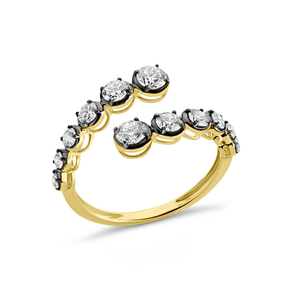14K GOLD DIAMOND SARI RING