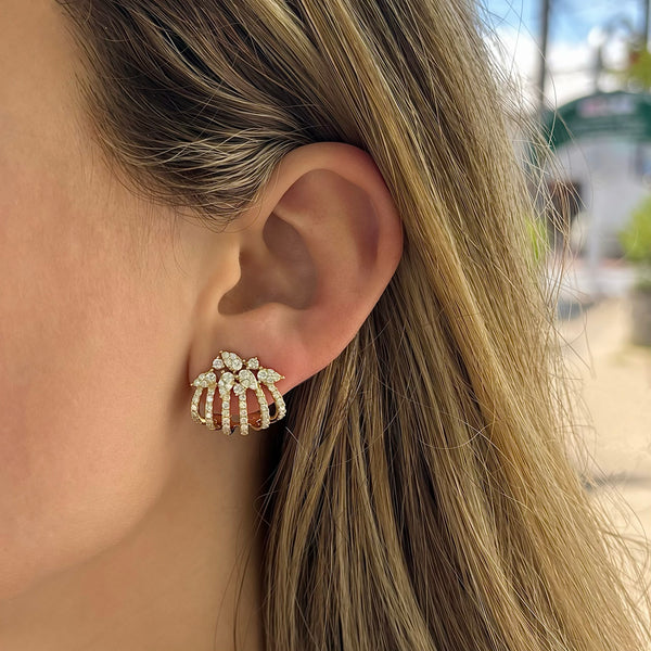 14K GOLD DIAMOND CLAUDIA EARRINGS