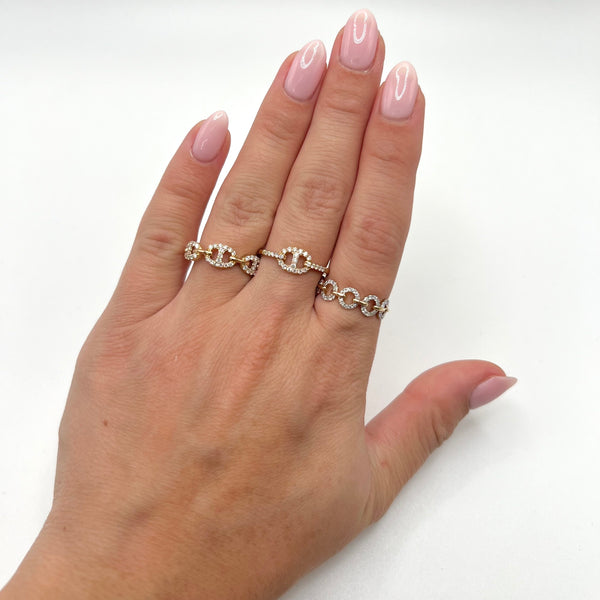 14K GOLD DIAMOND BEA RING