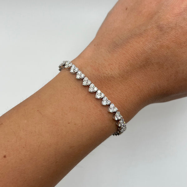 14K GOLD DIAMOND DIANA HEART TENNIS BRACELET