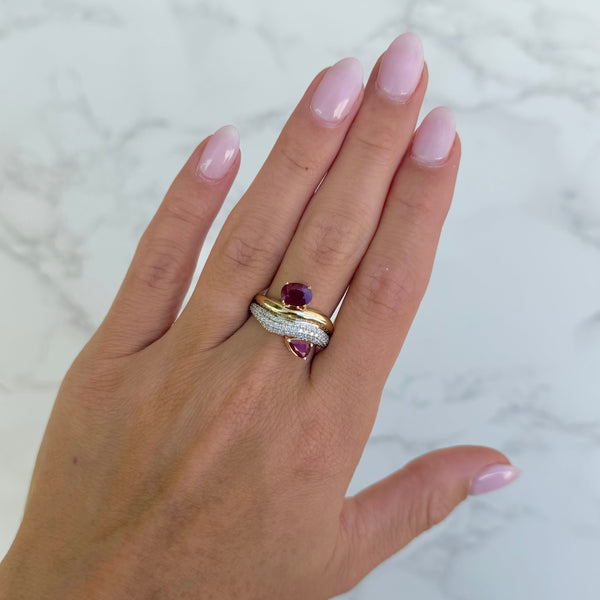 14K GOLD DIAMOND RUBY MADELINE RING