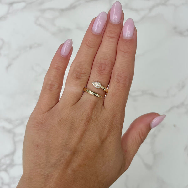 14K GOLD DIAMOND ROSA RING