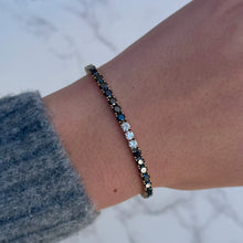 14K GOLD DIAMOND AND BLACK DIAMOND BESS BRACELET