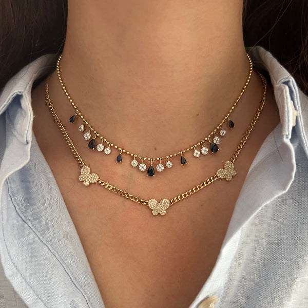 14K GOLD DIAMOND SAPPHIRE GABRIELLE NECKLACE