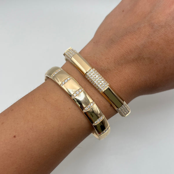 14K GOLD DIAMOND STEPH BANGLE