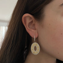 14K GOLD DIAMOND RAYNA OVAL EARRINGS