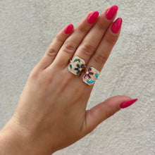 14K GOLD DIAMOND BLUE SAPPHIRE EMERALD RAYLEE FLOWER RING