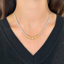 14K GOLD DIAMOND AND YELLOW DIAMOND ALLIE NECKLACE