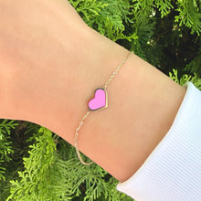 14K GOLD FUCHSIA MEG HEART BRACELET