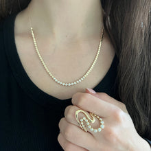 14K GOLD DIAMOND FLORA BEZEL NECKLACE
