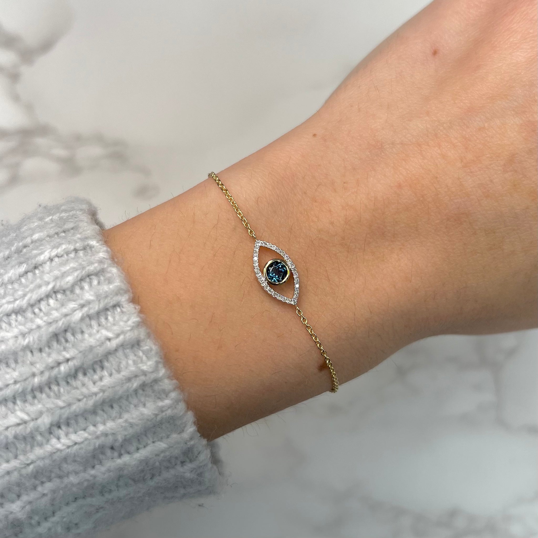 Bracelet œil Maléfique Double Couche - Clip Papier Or - Ajustable - Pour Femmes Et Filles - Cadeau Amitié, Anniversaire - 10