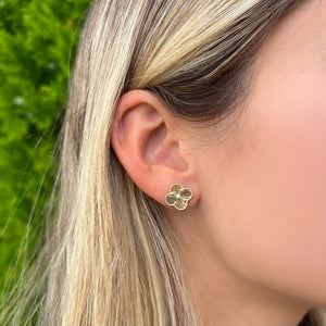 14K GOLD SMALL CARLIE CLOVER STUDS