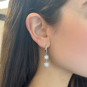 14K GOLD DIAMOND MINA EARRINGS