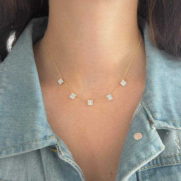 14K GOLD DIAMOND MIRA NECKLACE