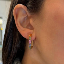 14K GOLD MULTICOLOR SAPPHIRE RACHEL HOOPS