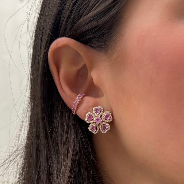 14K GOLD PINK SAPPHIRE KAYLA EAR CUFF
