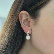 14K GOLD DIAMOND PEARL CARRIE EARRINGS
