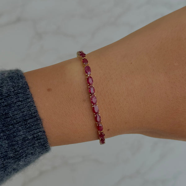 14K GOLD RUBY MEDIUM SADIE TENNIS BRACELET