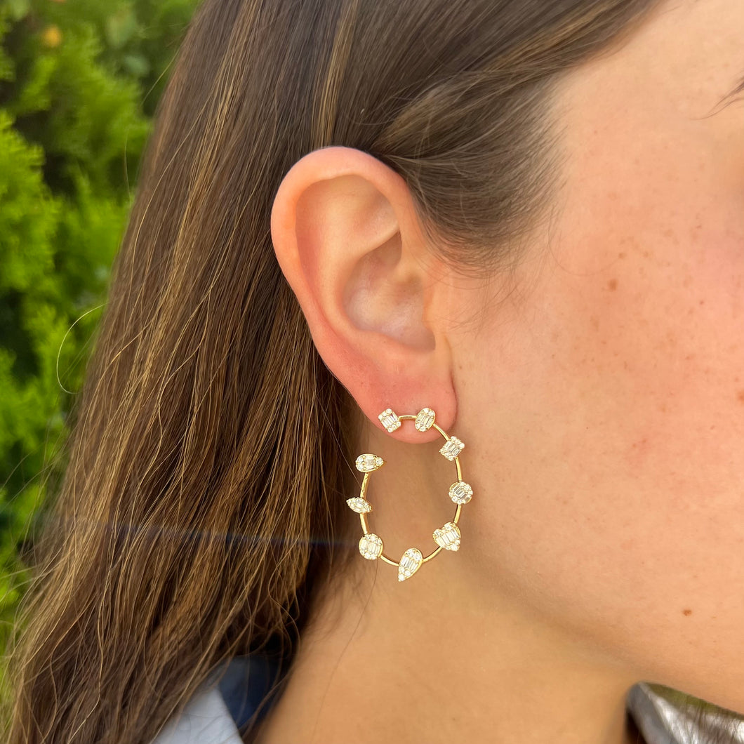 14K GOLD DIAMOND GIA EARRINGS